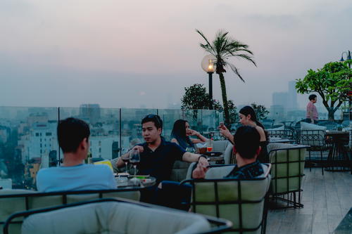 Best views in Hanoi Vietnam rooftop bar at Skyline Bar Tirant Hotel