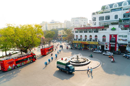 Famous view from Highlands Coffee Hanoi Vietnam Instagram