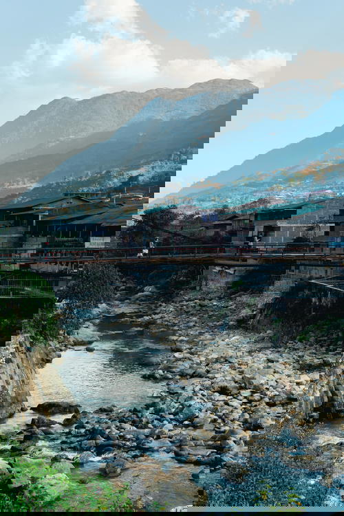 A river with rocks in Sapa, Vietnam.