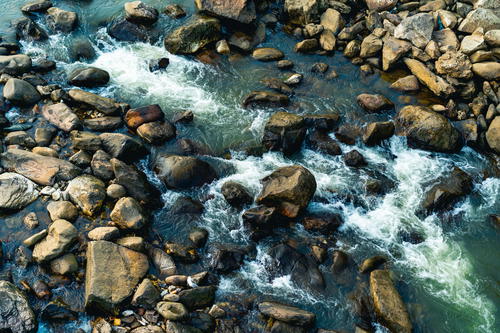 An aerial view of the river in Vietnam.
