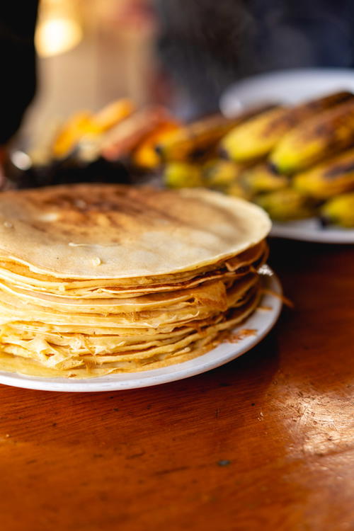 A plate of pancakes in Sapa, Vietnam.